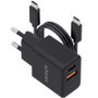 Aisens Cargador de Pared GaN 20W con Cable USB-C, Negro ASCH-20W2P084-BK